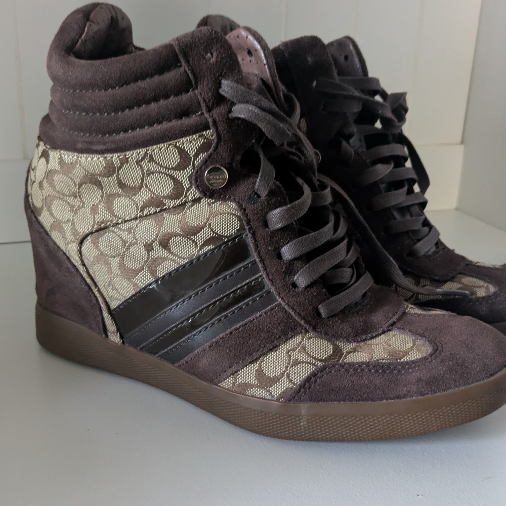 Coach Women's Brown High-Top Sneakers